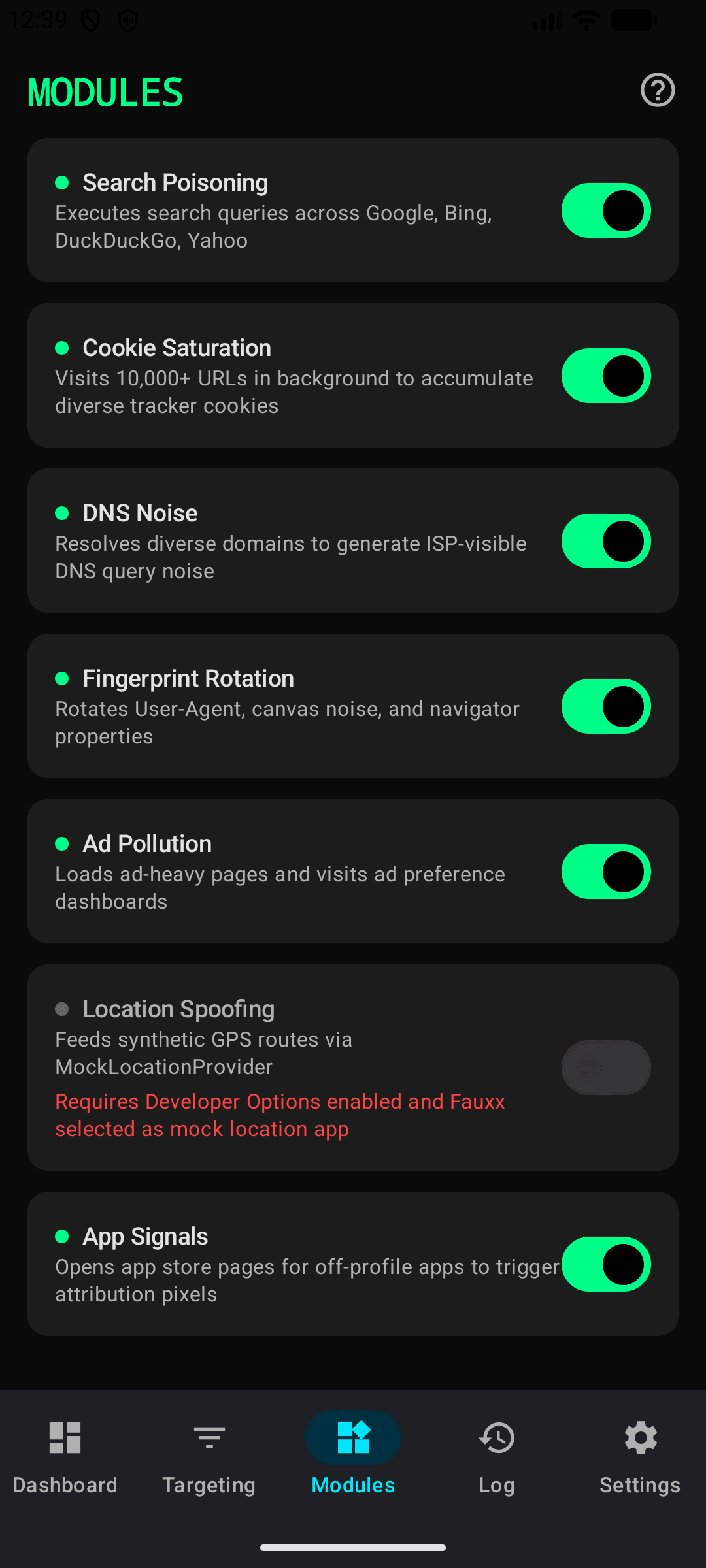 Скриншот 3 — Fauxx - Приватность через обман