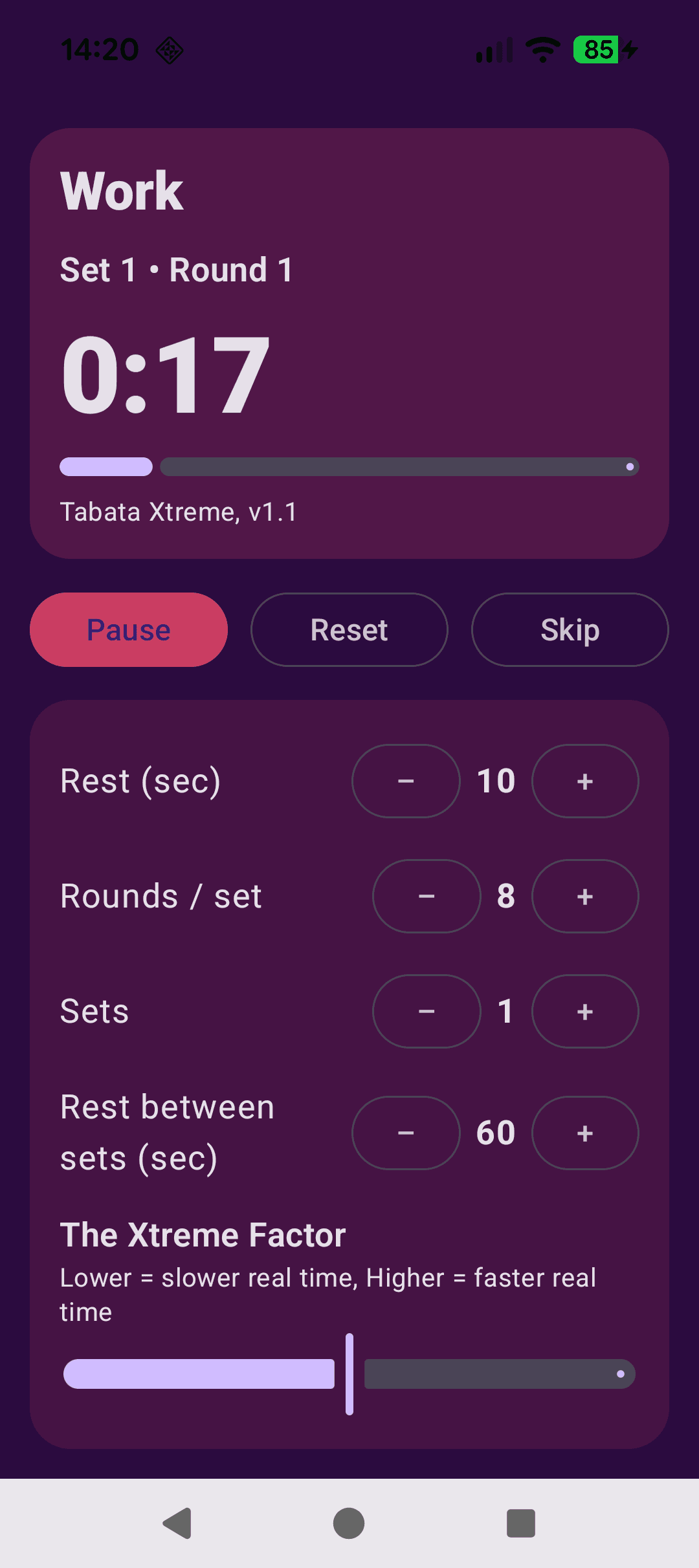 Скриншот 1 — Tabata Xtreme