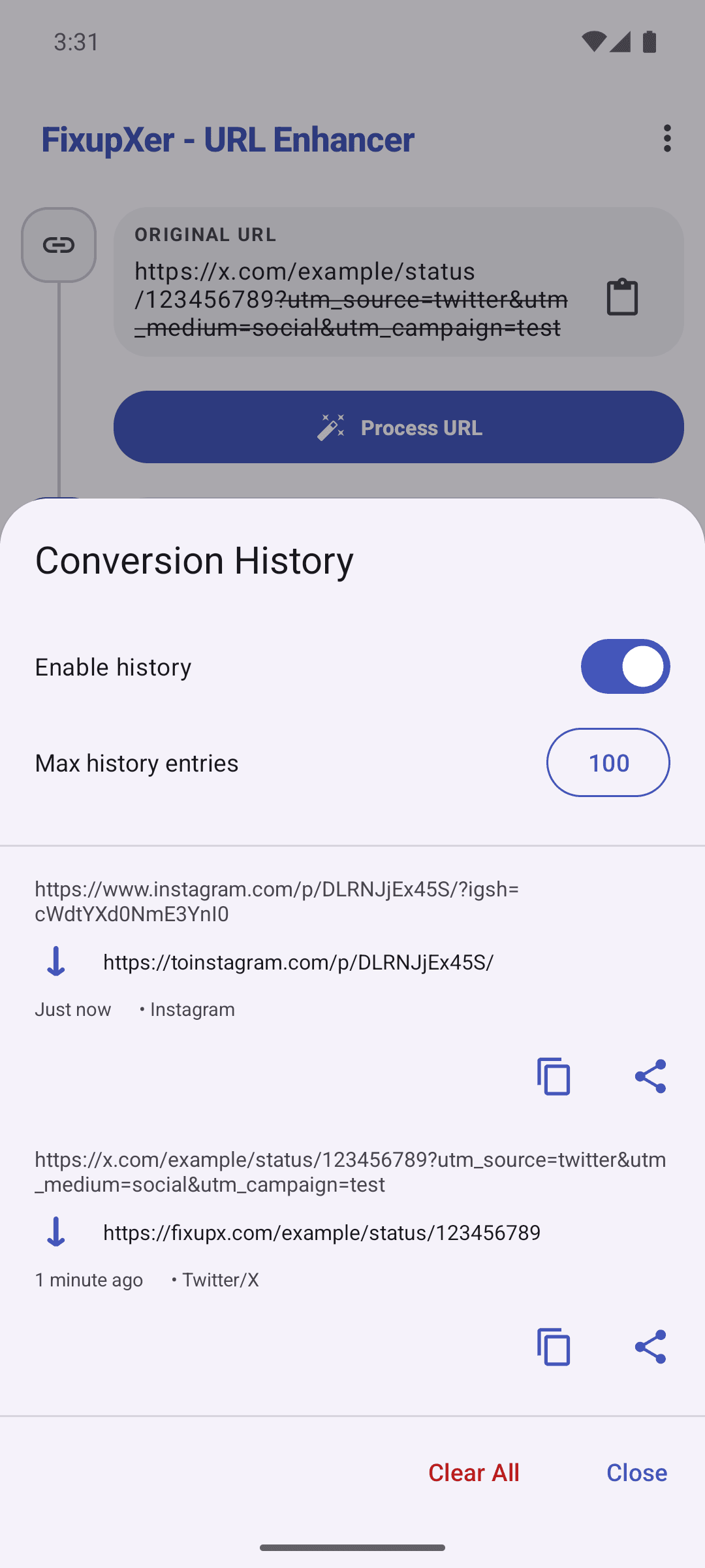 Скриншот 2 — FixupXer - URL Enhancer