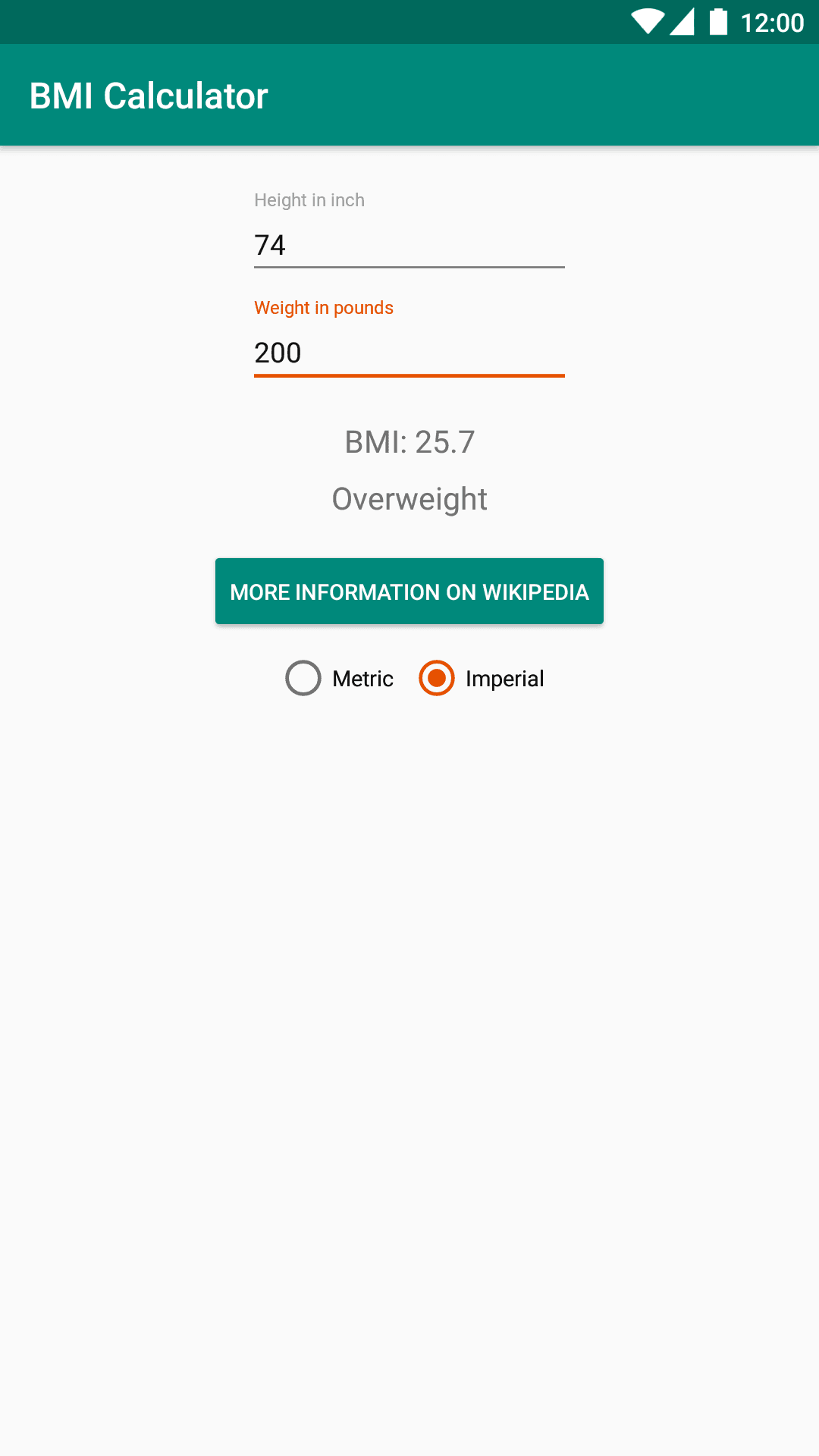 Скриншот 2 — BMI Calculator