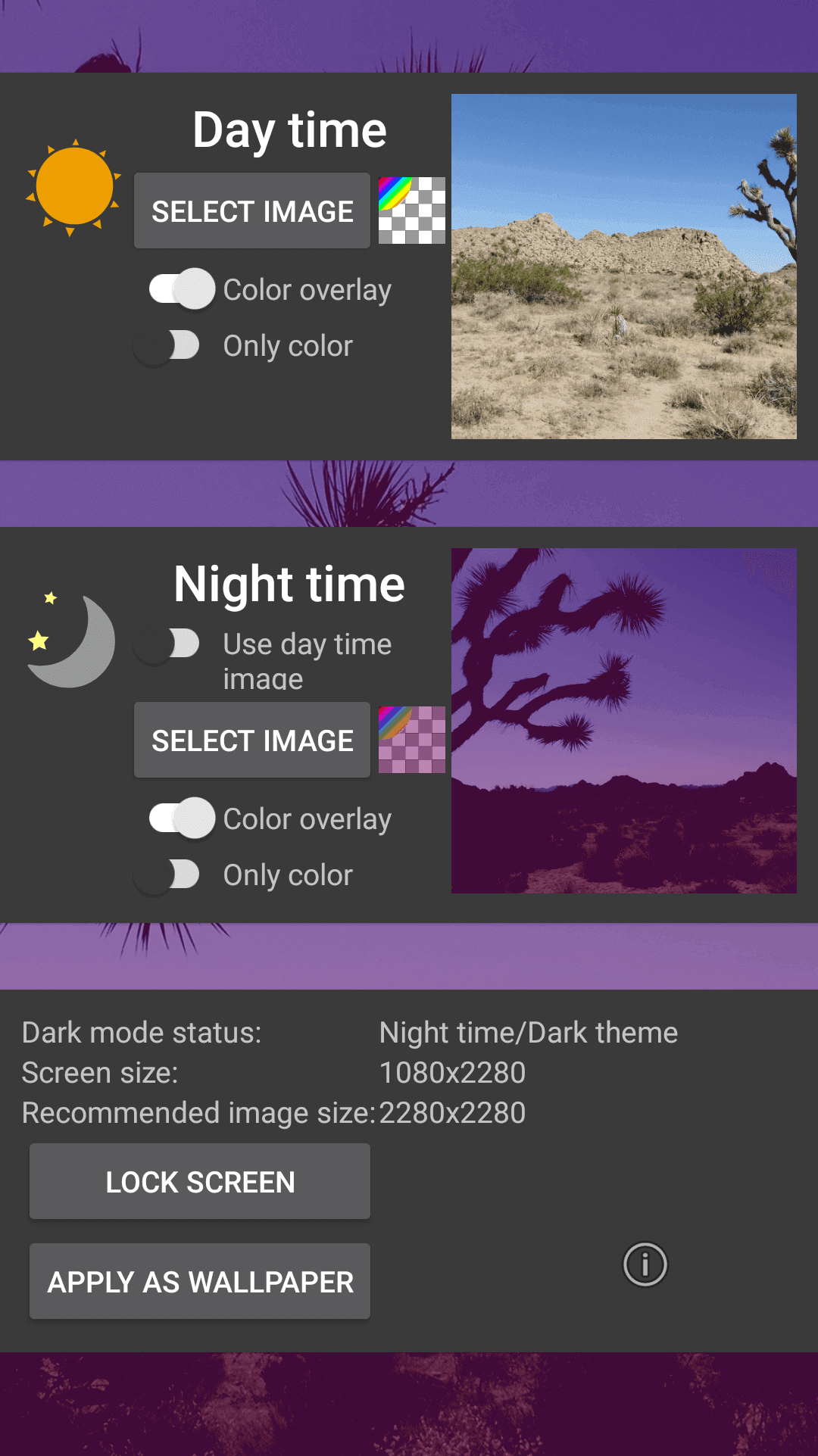 Скриншот 1 — Dark Mode Live Wallpaper