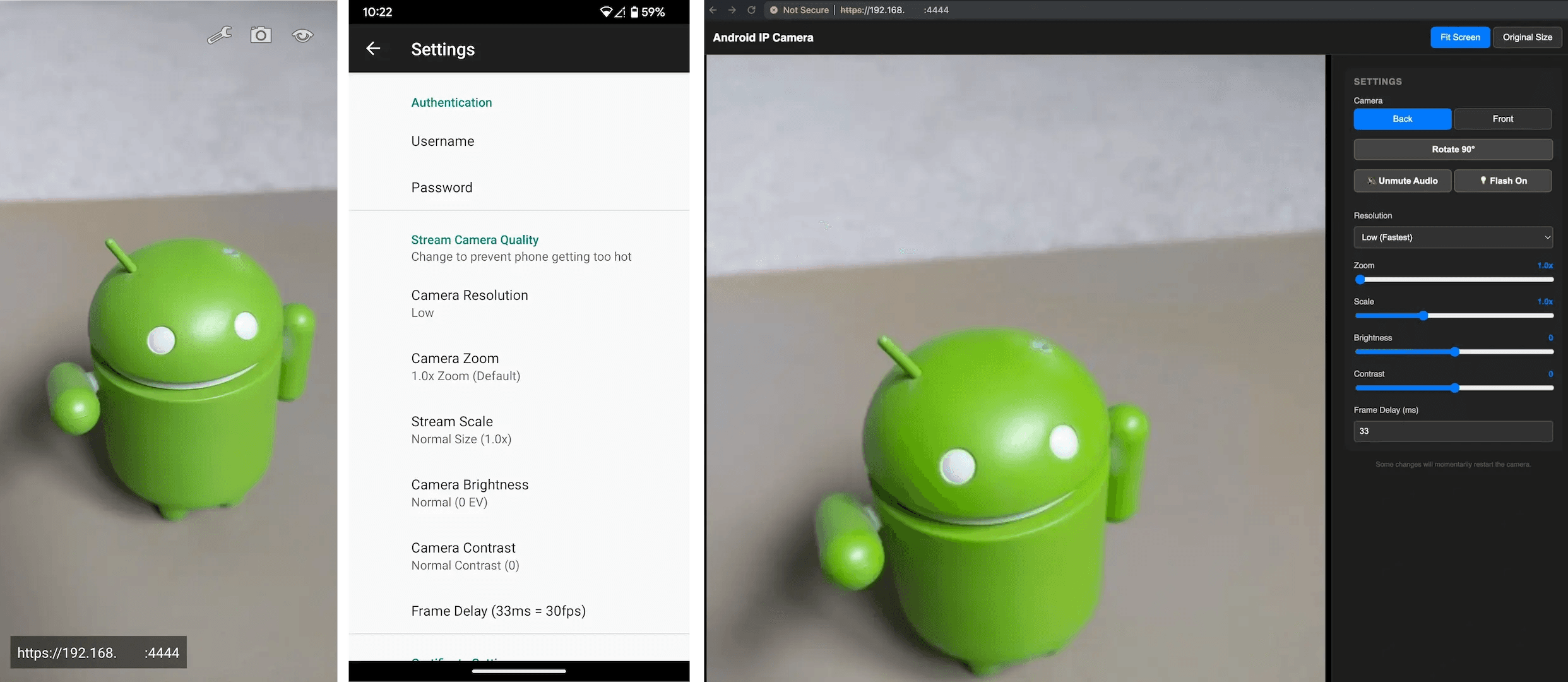 Скриншот 1 — Android IP Camera