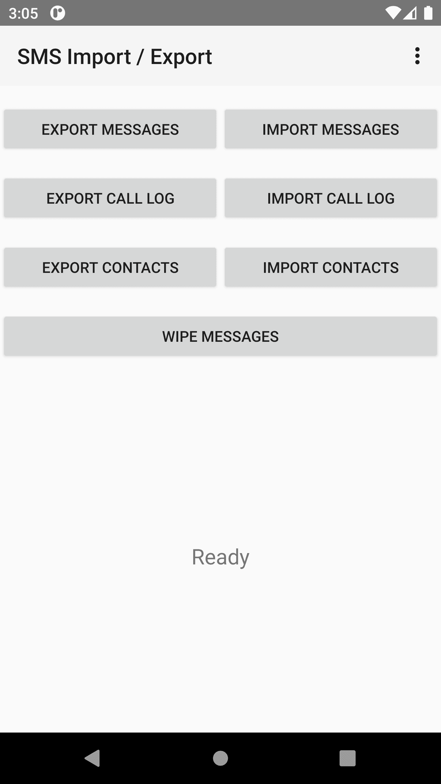 Скриншот 1 — SMS Import / Export