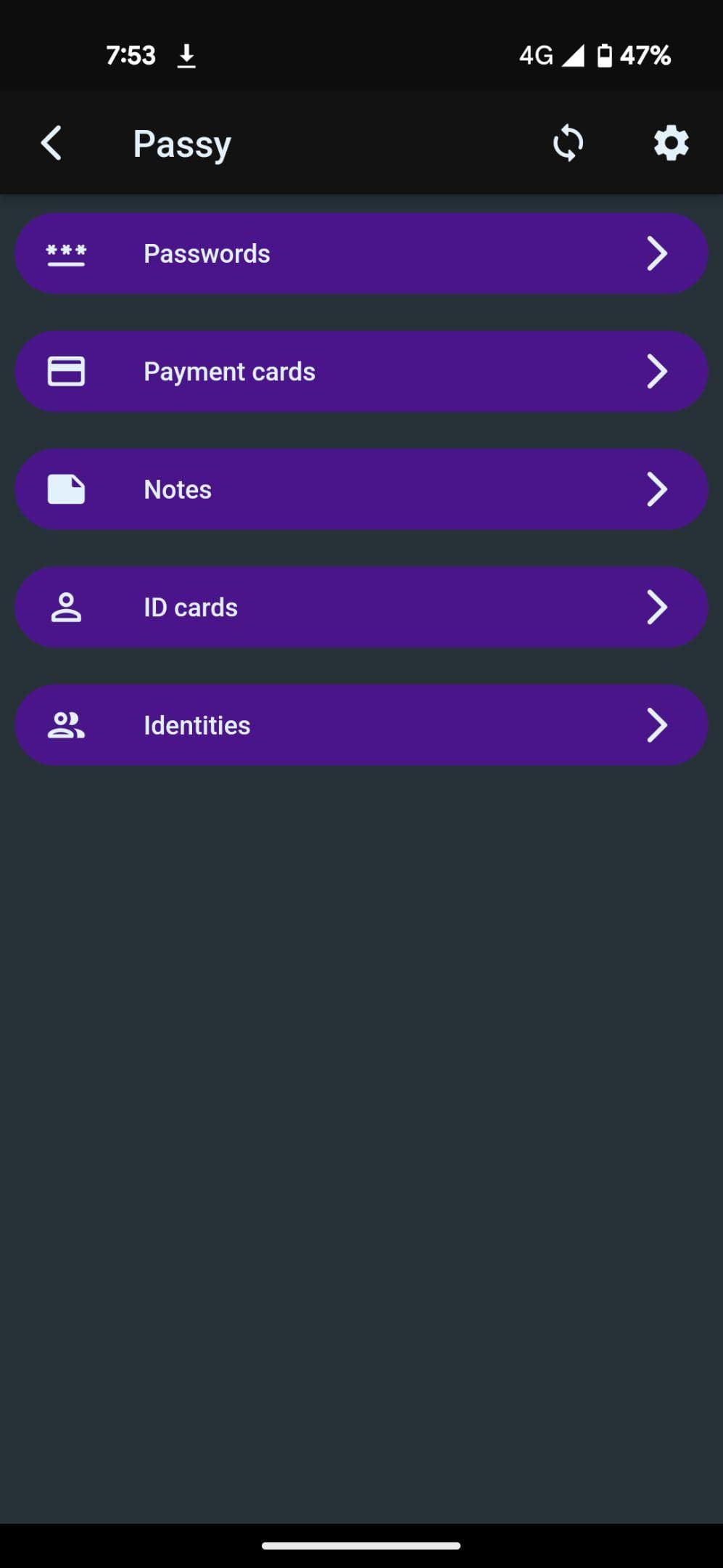 Скриншот 2 — Passy - cross-platform password manager