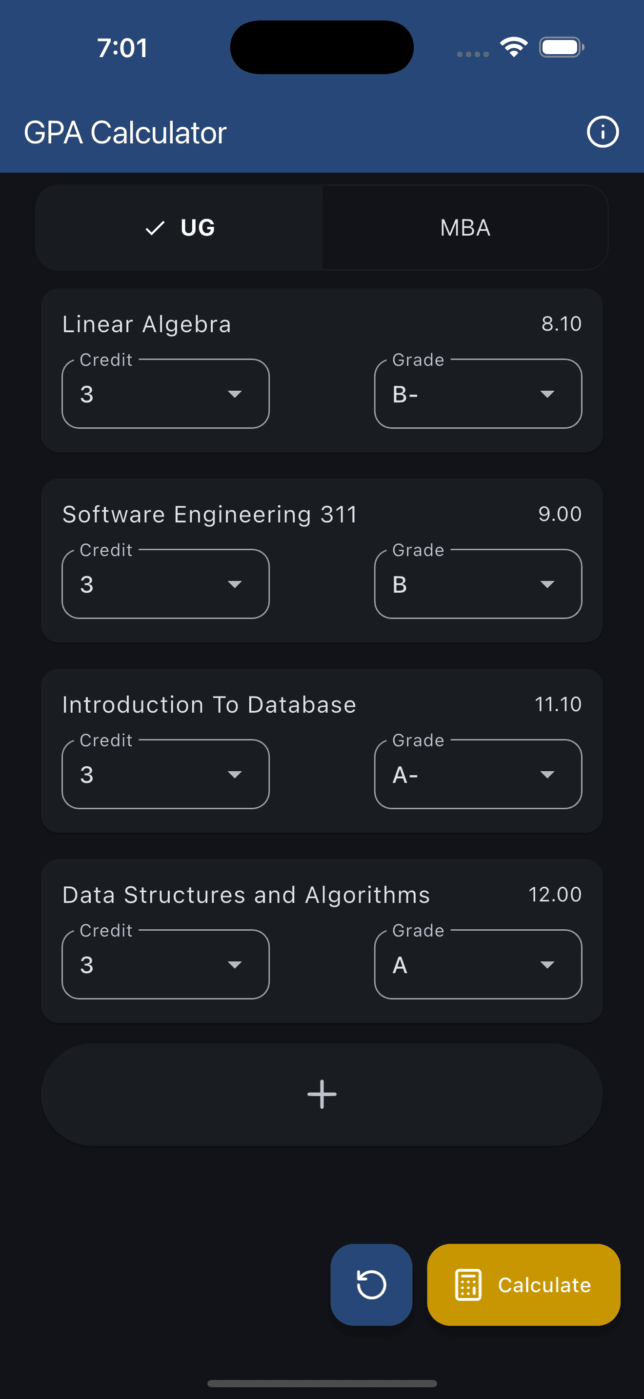 Скриншот 2 — GPA Calculator