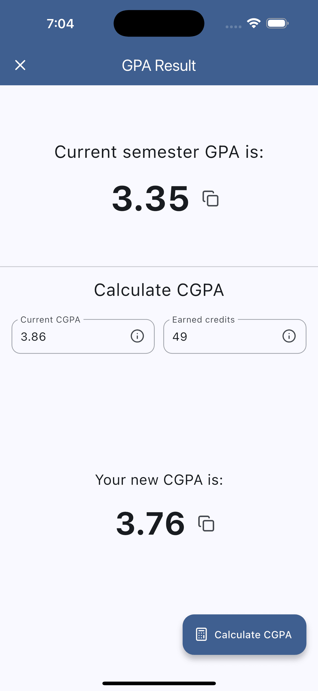 Скриншот 3 — GPA Calculator