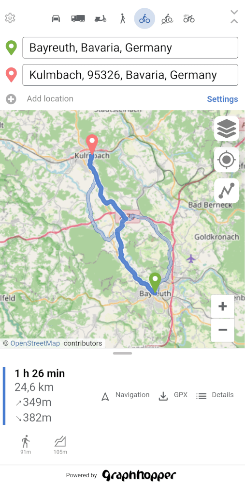 Скриншот 2 — GraphHopper Maps