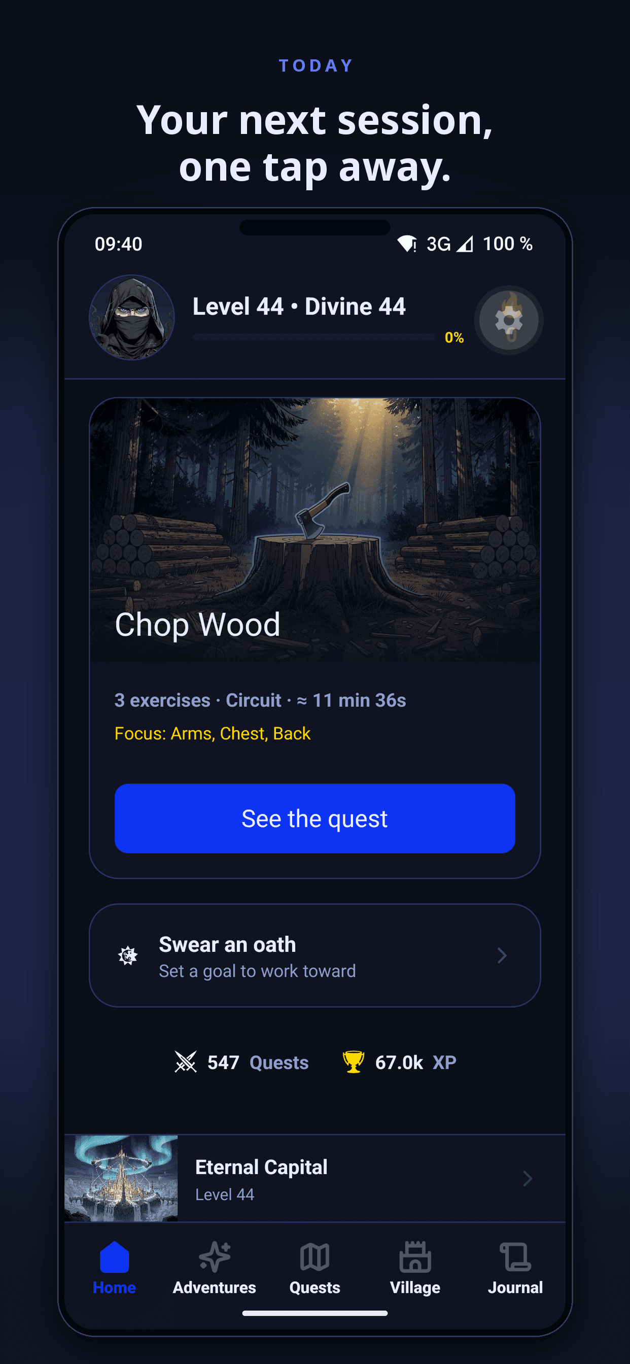 Скриншот 1 — Bati — Fitness RPG