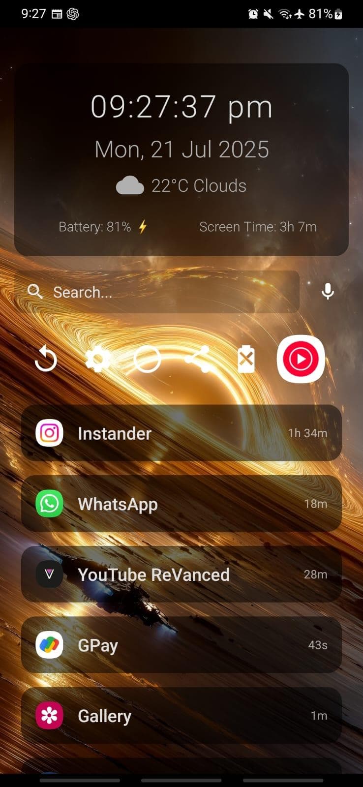 Скриншот 2 — Launch - Minimalist Launcher