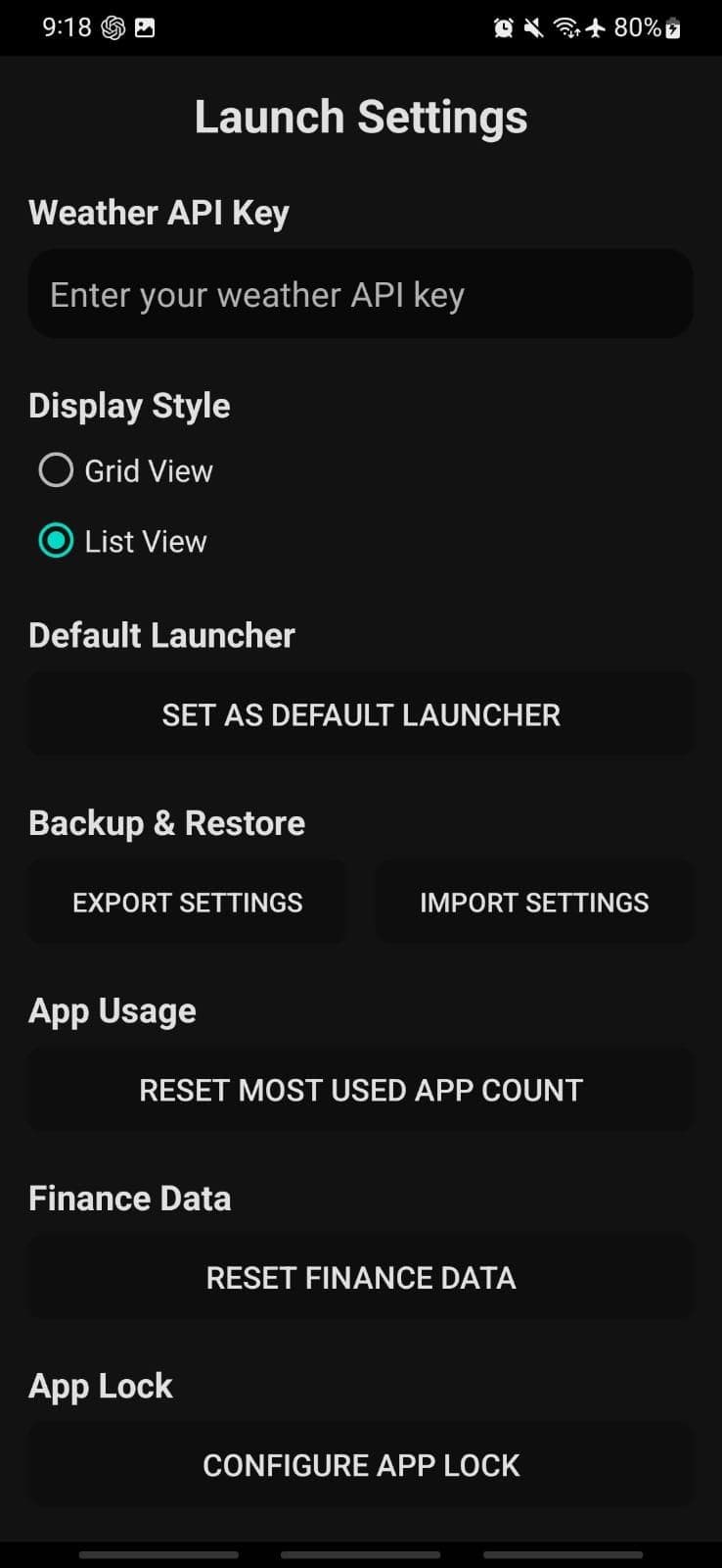 Скриншот 3 — Launch - Minimalist Launcher