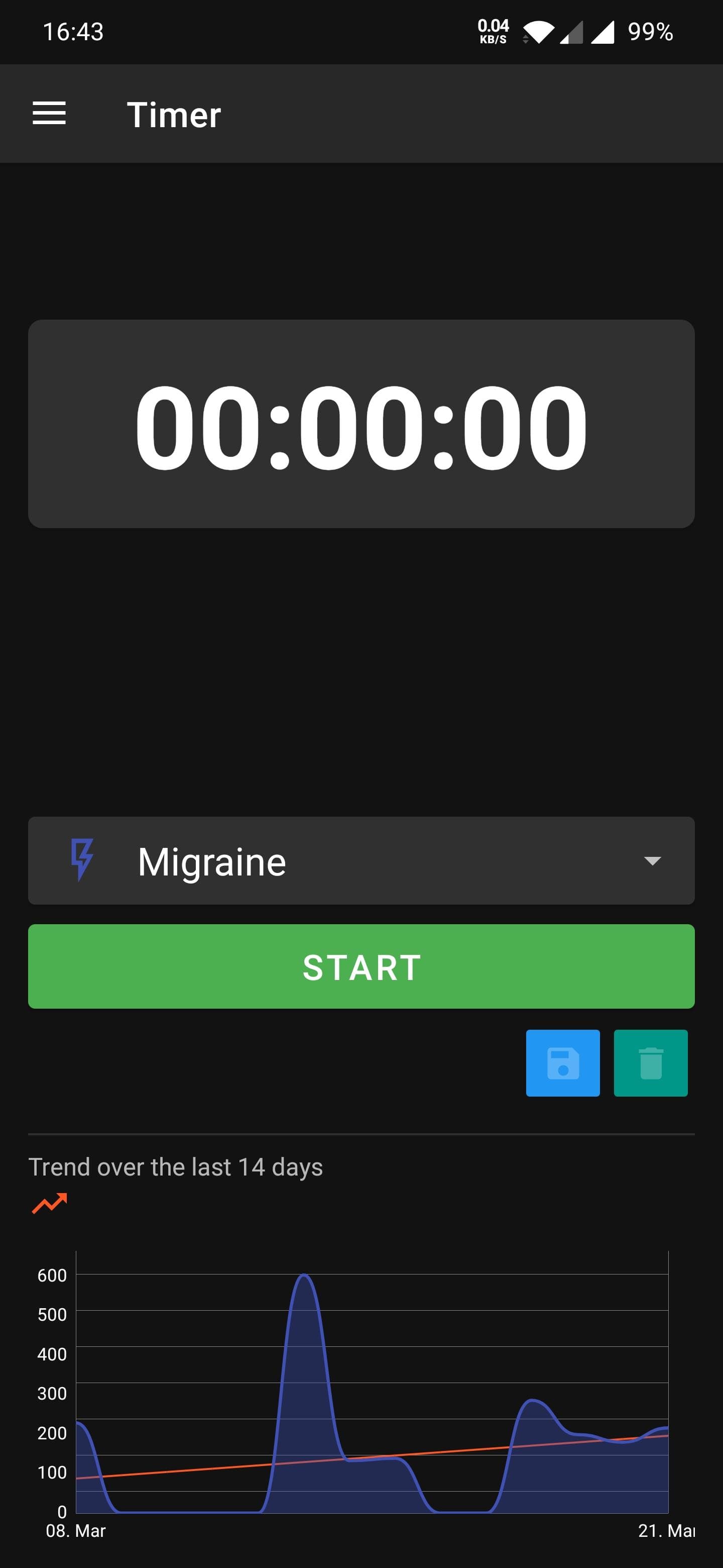 Скриншот 1 — Headi - Your headache diary