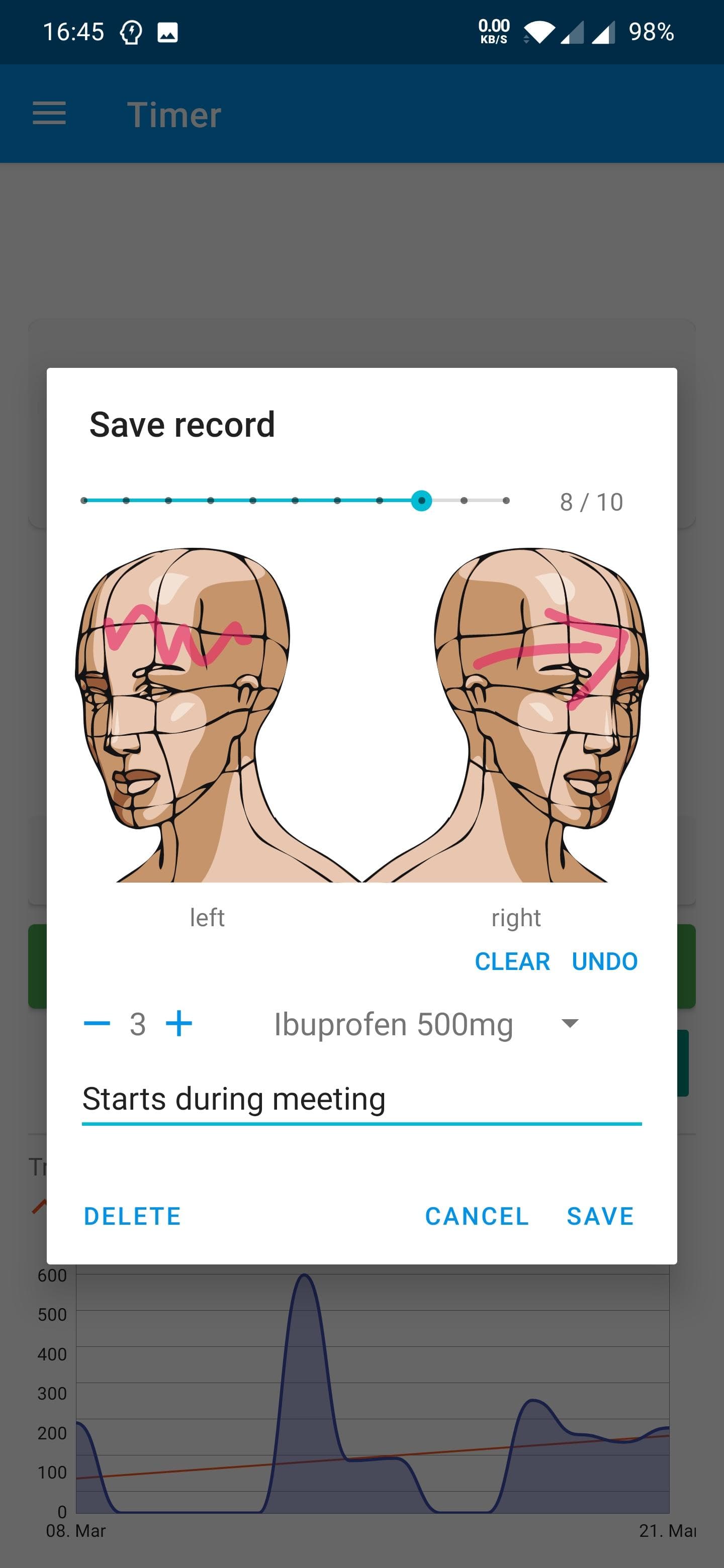 Скриншот 3 — Headi - Your headache diary
