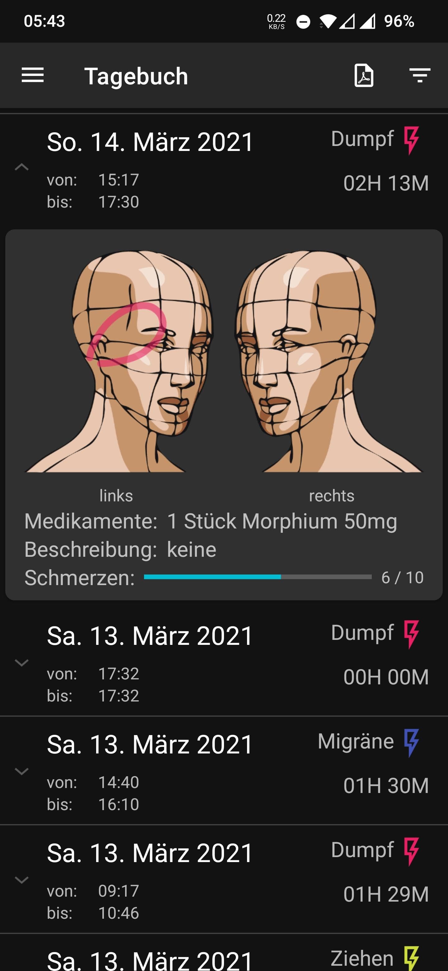 Скриншот 4 — Headi - Your headache diary