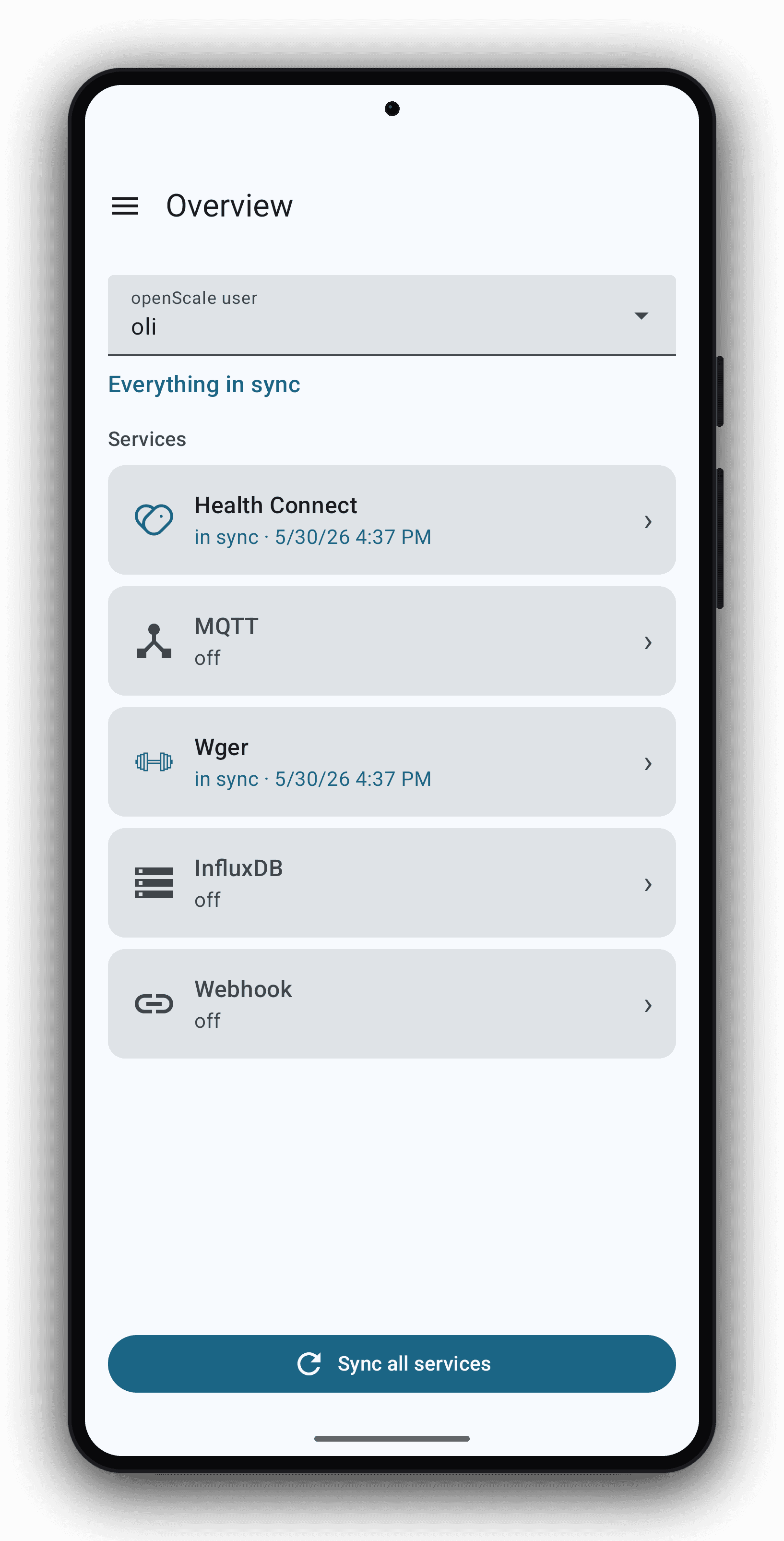 Скриншот 4 — openScale sync