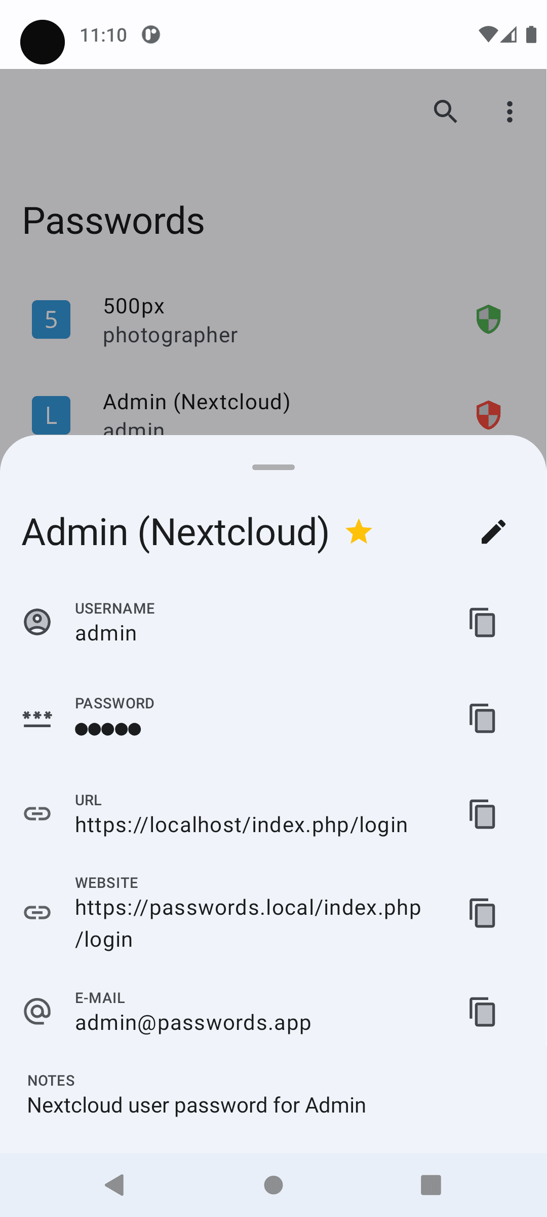 Скриншот 3 — Nextcloud Passwords