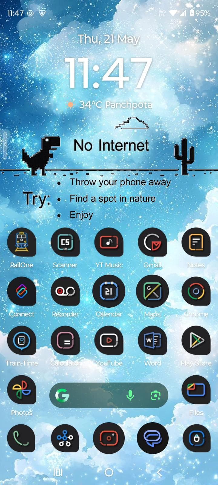 Скриншот 2 — Live Wallpaper Dino Game