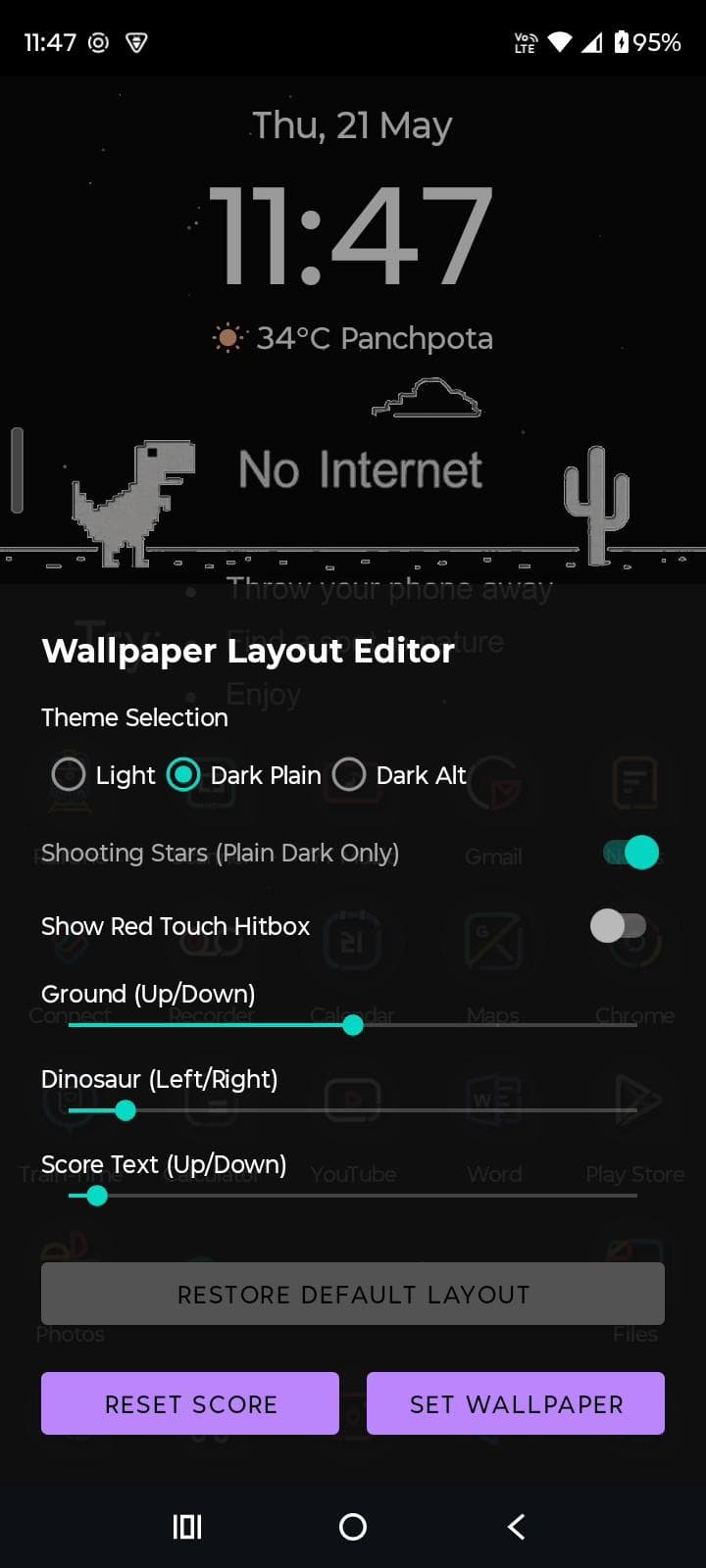 Скриншот 4 — Live Wallpaper Dino Game