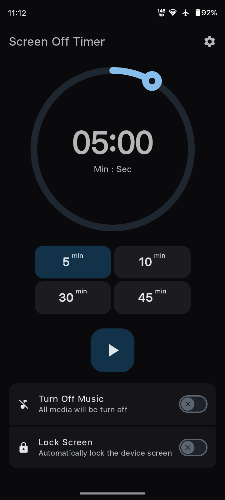 Скриншот 1 — Screen Off Timer