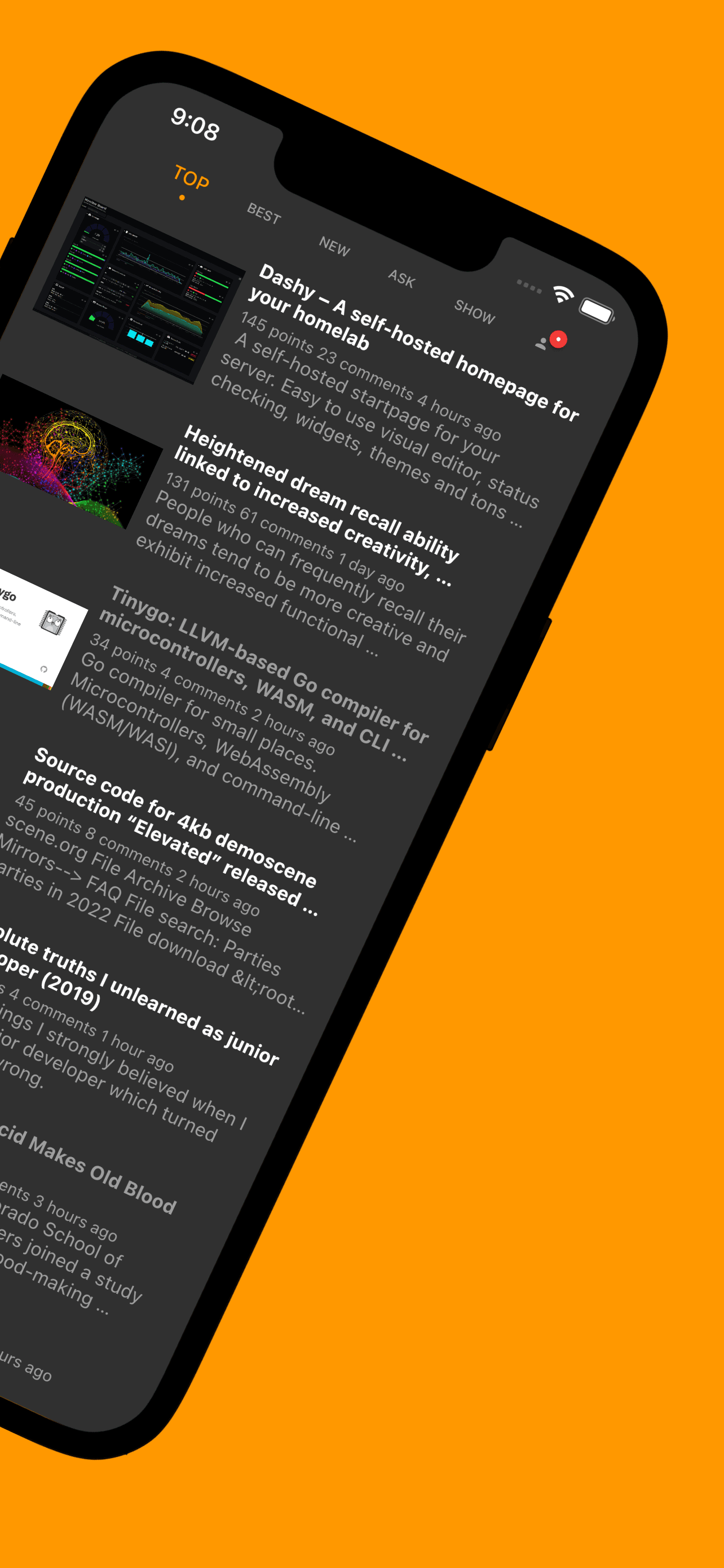 Скриншот 2 — Hacki for Hacker News