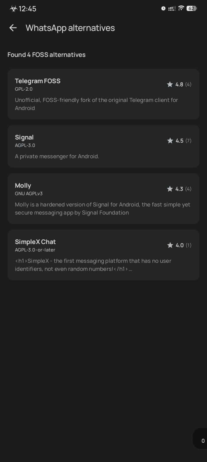 Скриншот 1 — LibreFind - Find FOSS Alternatives