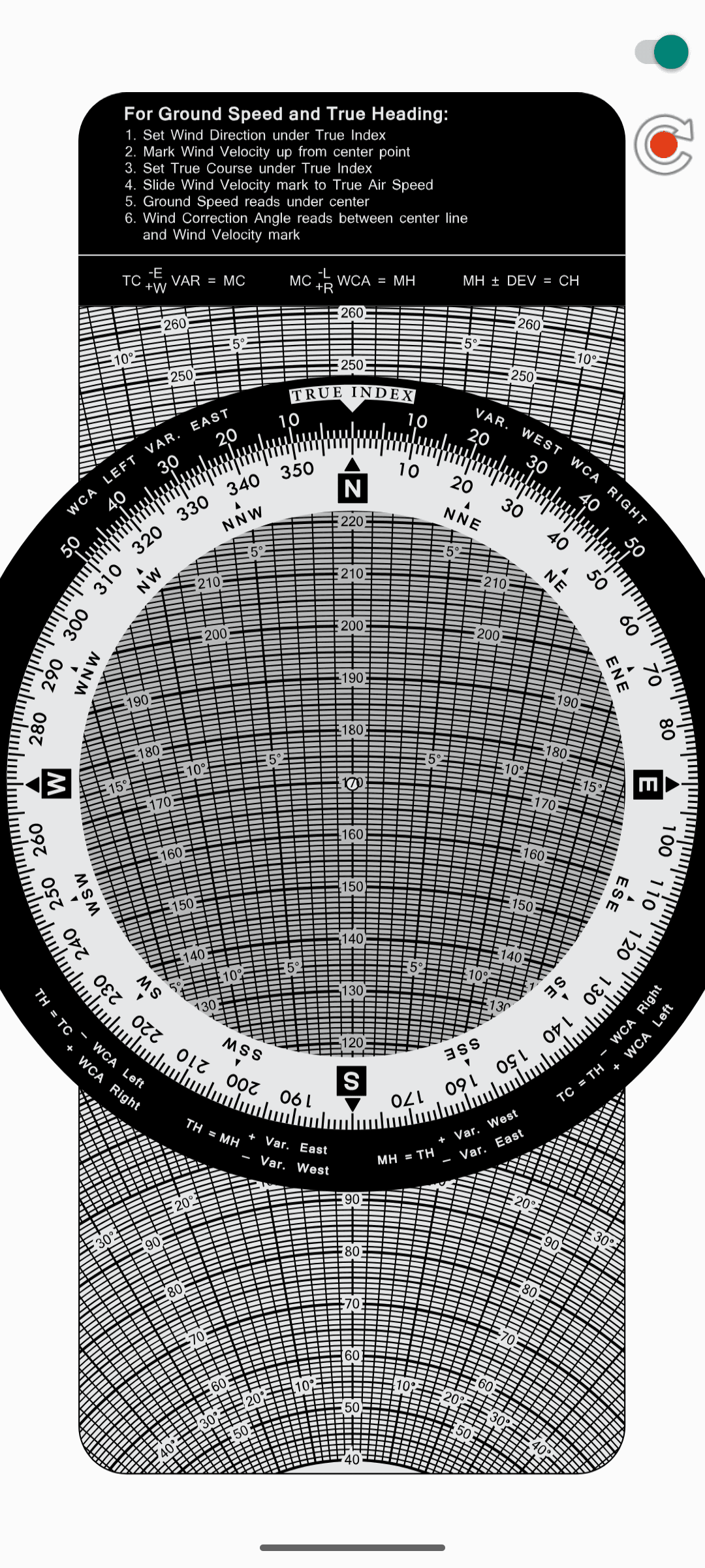 Скриншот 2 — E6B Flight Computer