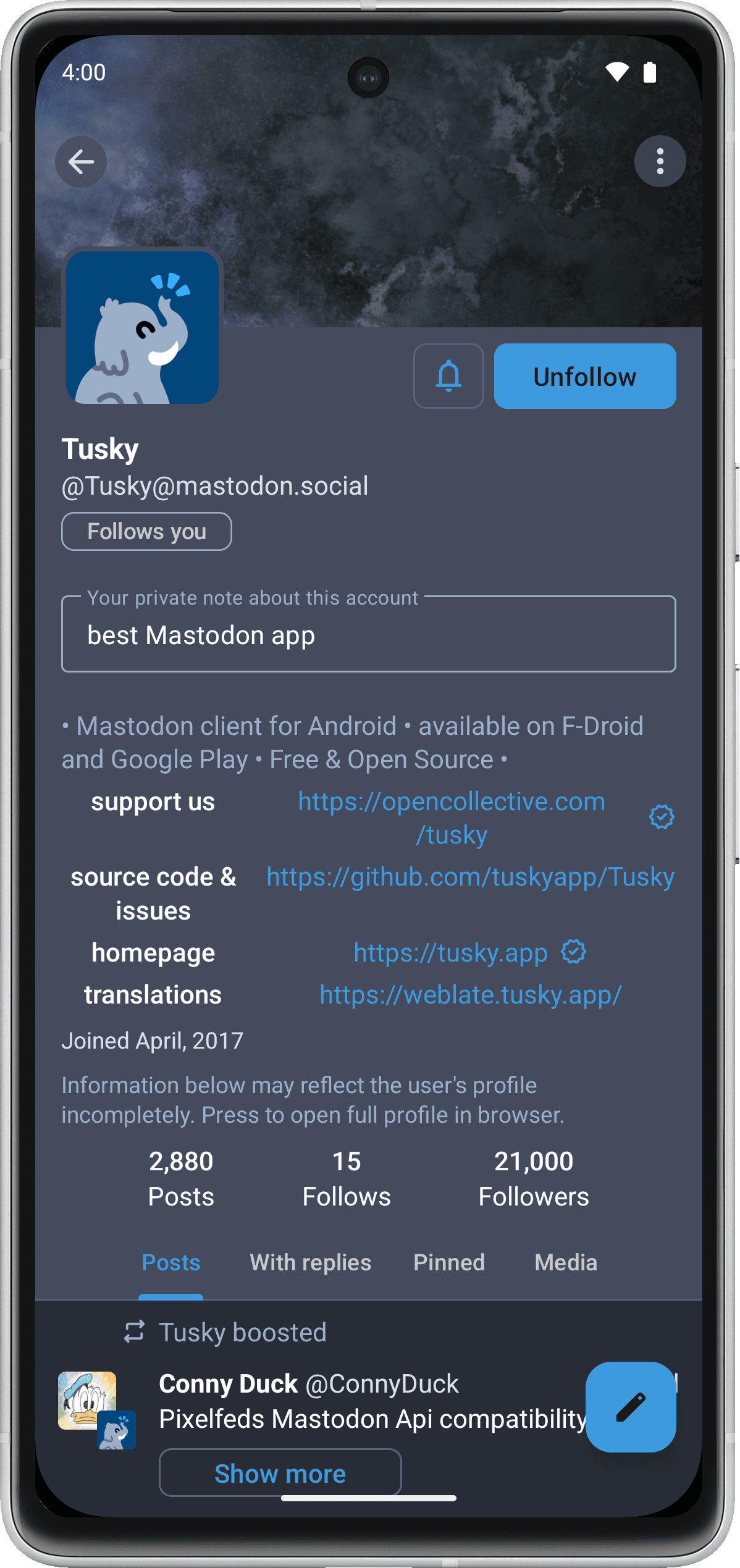 Скриншот 4 — Tusky