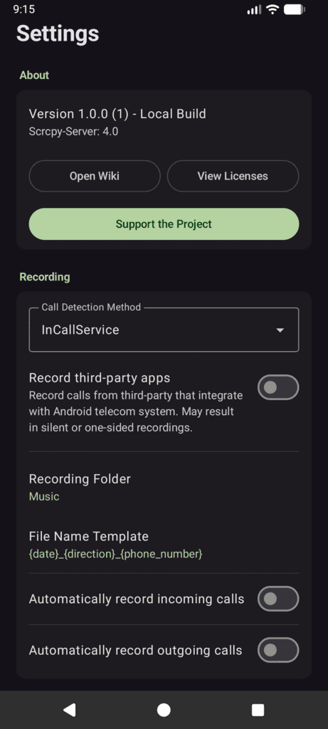Скриншот 1 — ShizuCallRecorder