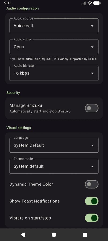 Скриншот 2 — ShizuCallRecorder