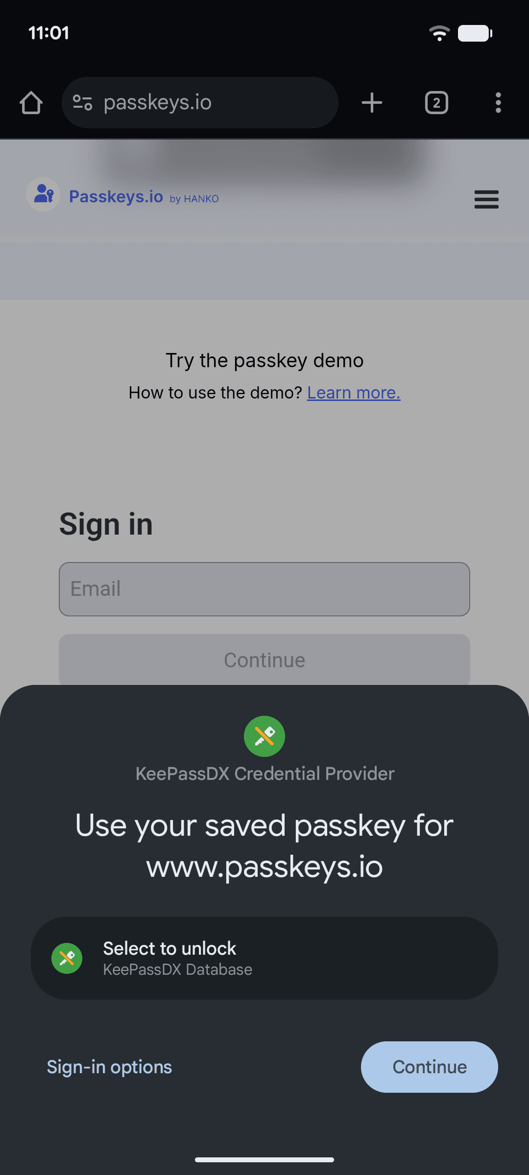 Скриншот 1 — KeePassDX - менеджер паролей