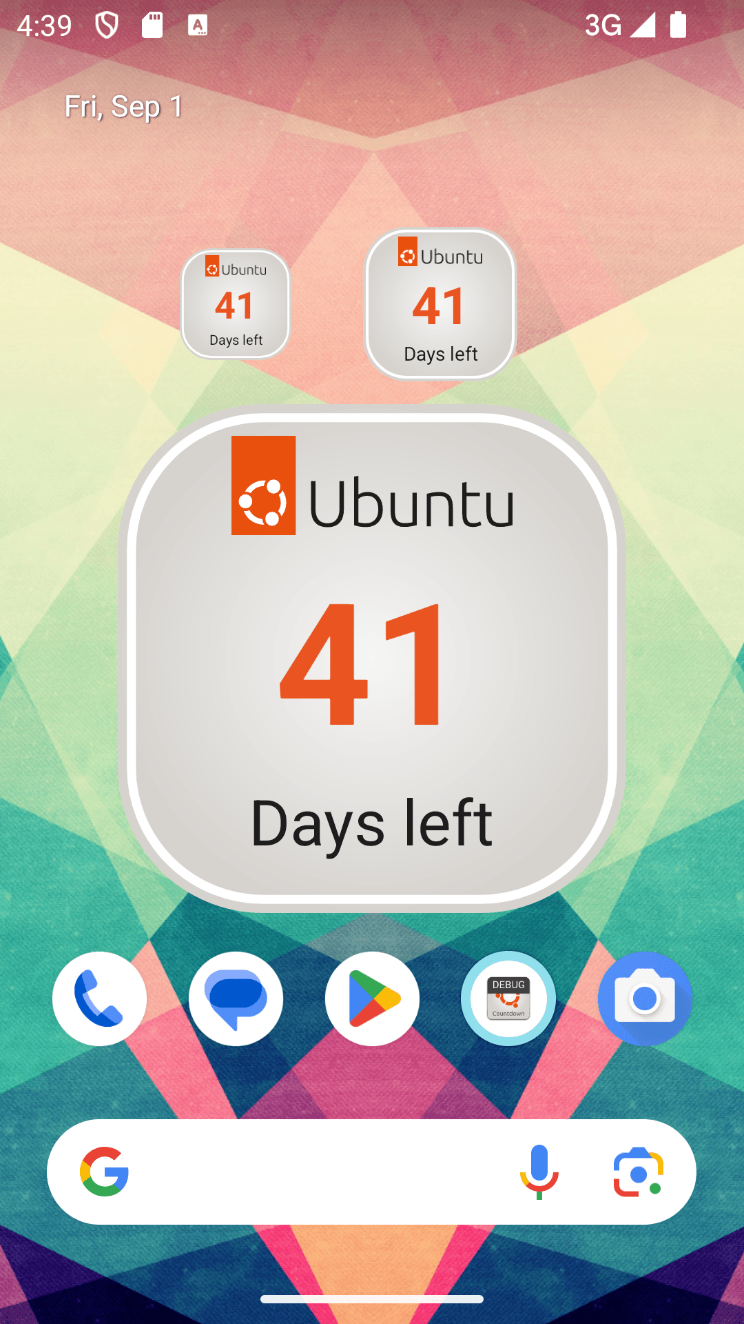 Скриншот 1 — Ubuntu Countdown Widget