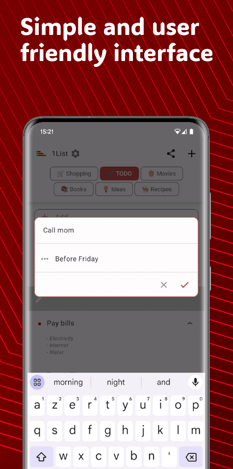 Скриншот 4 — 1List - Simple Lists for TODO, Shopping, Movies...