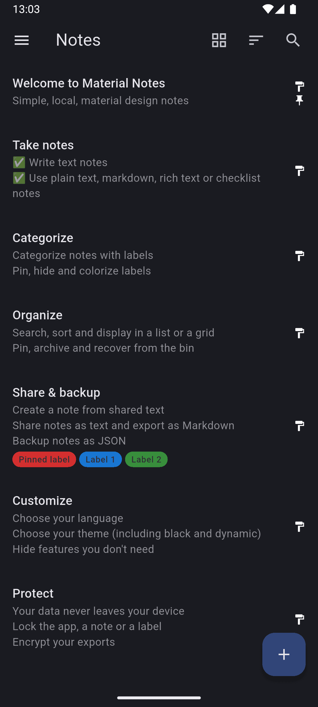 Скриншот 1 — Material Notes