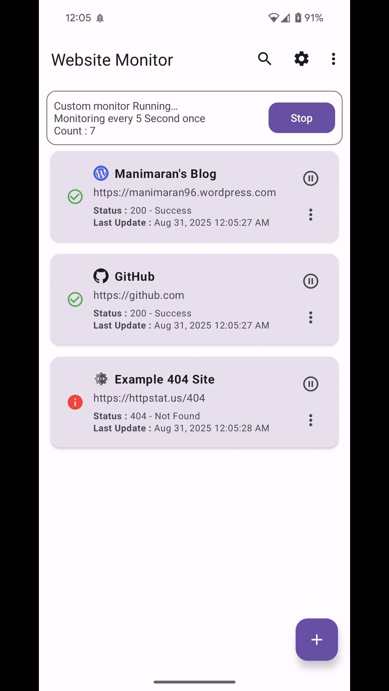 Скриншот 7 — Website Monitor