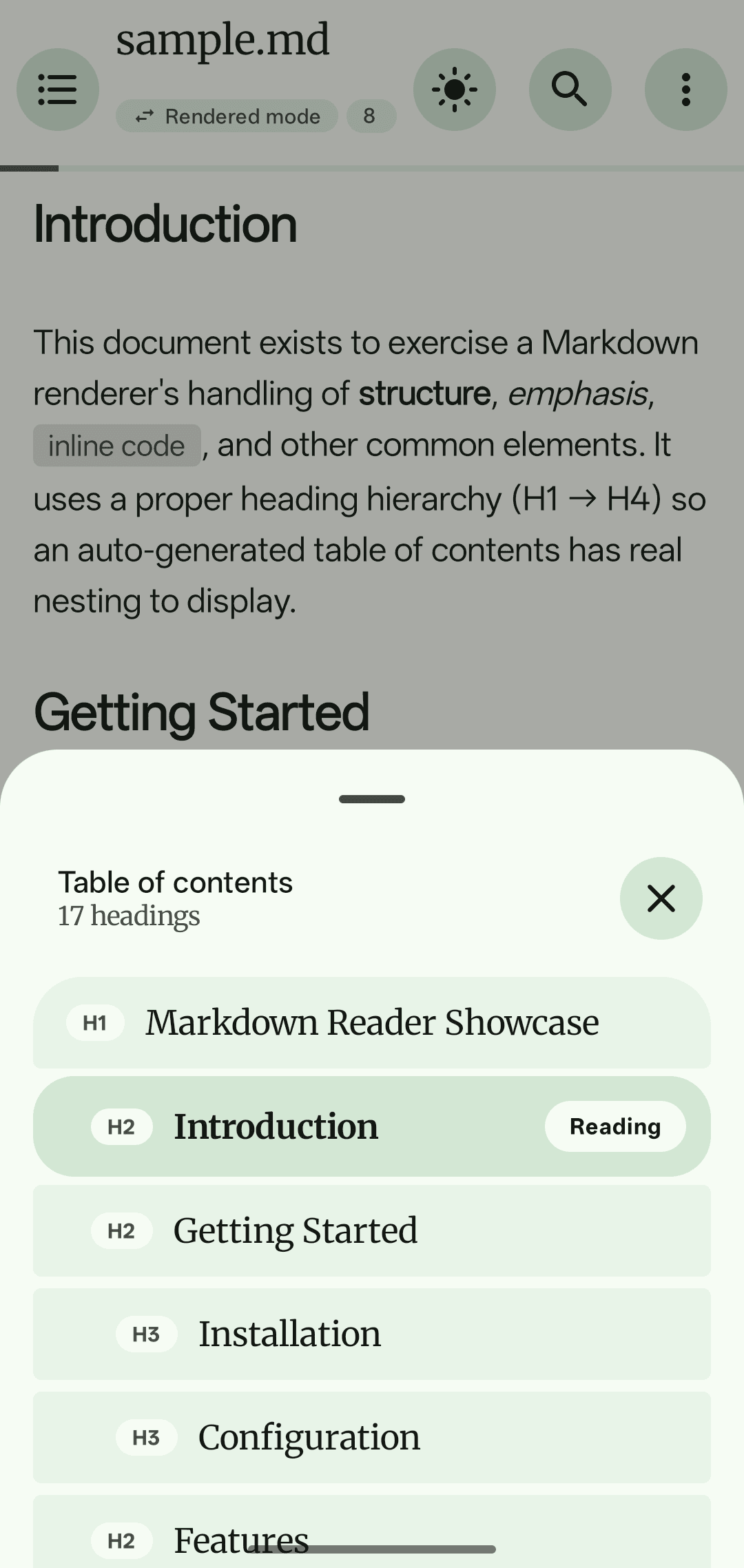 Скриншот 3 — MarkReader - Markdown Reader