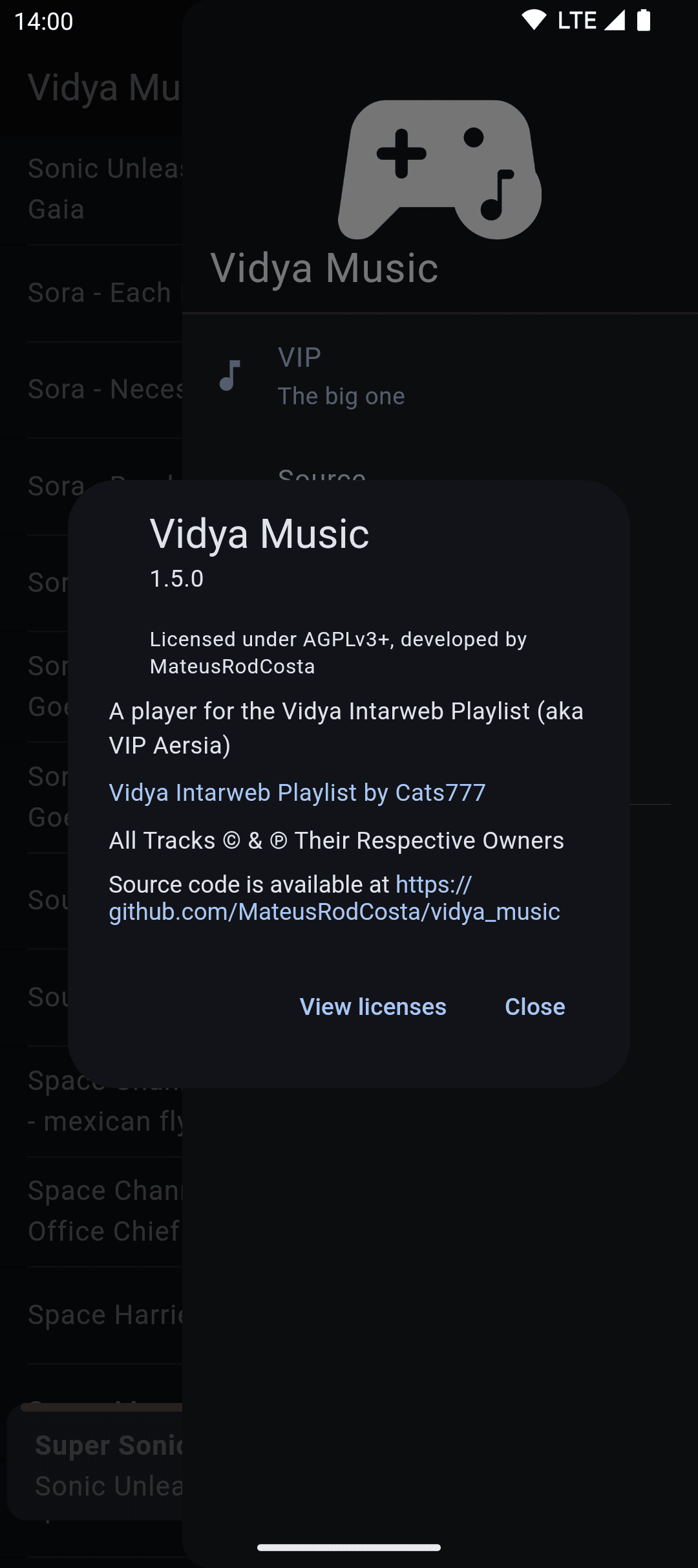 Скриншот 8 — Vidya Music: Aersia VIP Player
