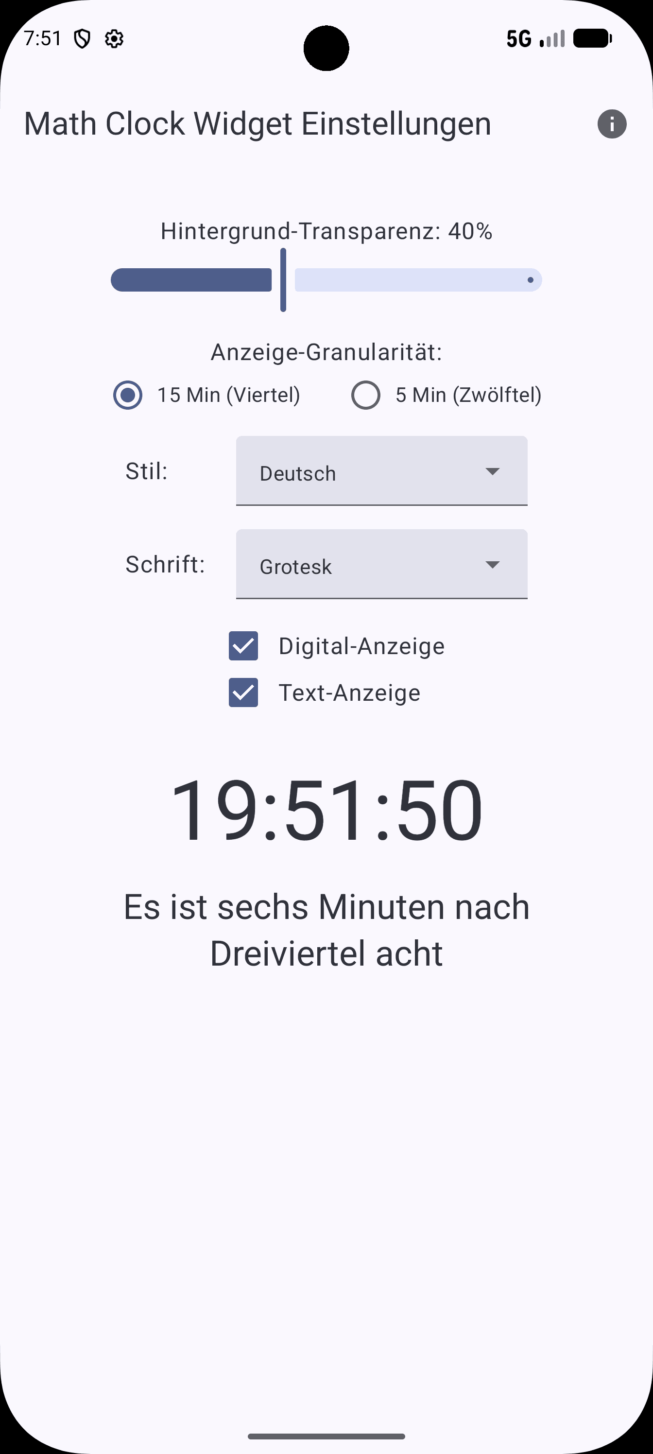 Скриншот 2 — Math Clock