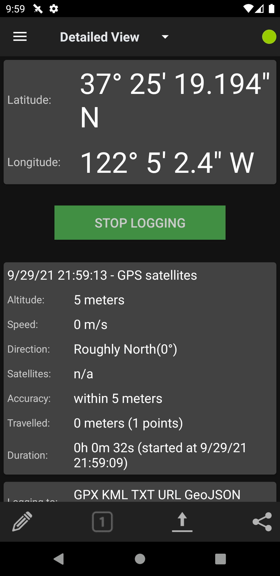 Скриншот 3 — GPS-Логгер