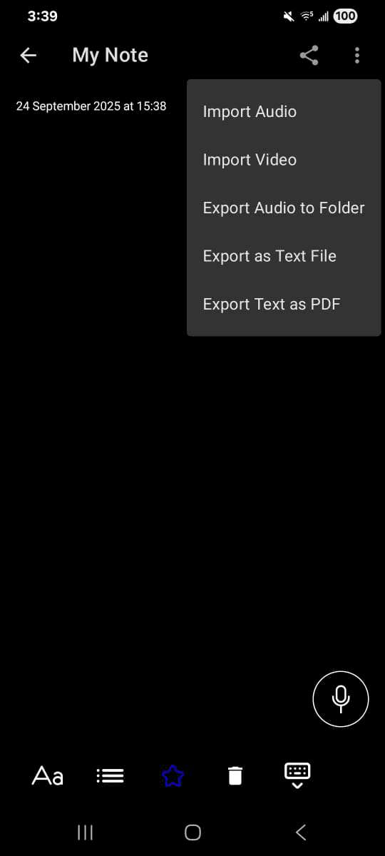 Скриншот 2 — Notely Voice: AI Voice to Text