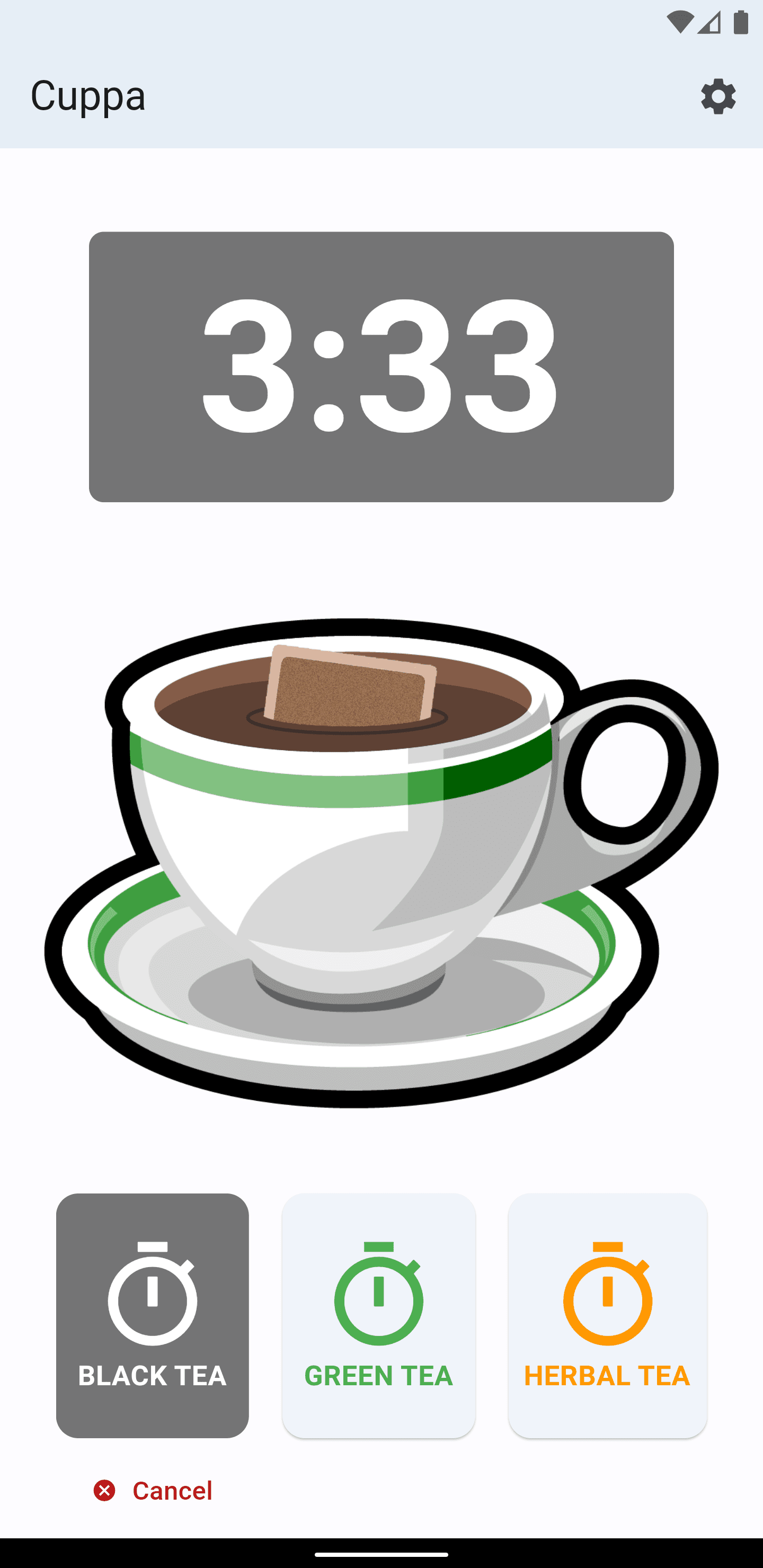 Скриншот 1 — Cuppa - Чайный таймер