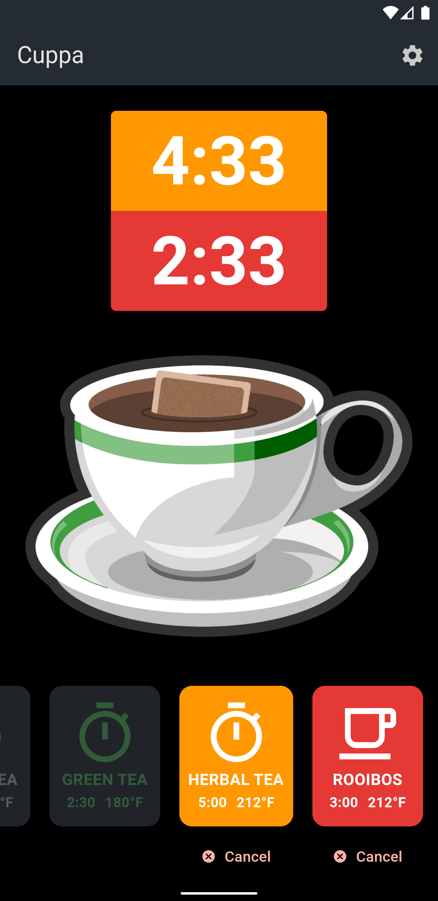 Скриншот 3 — Cuppa - Чайный таймер