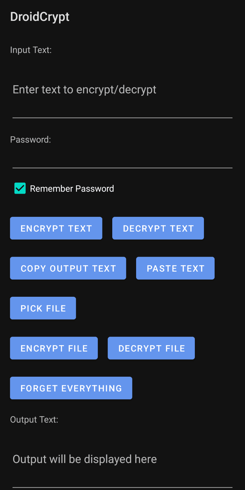 Скриншот 1 — DroidCrypt