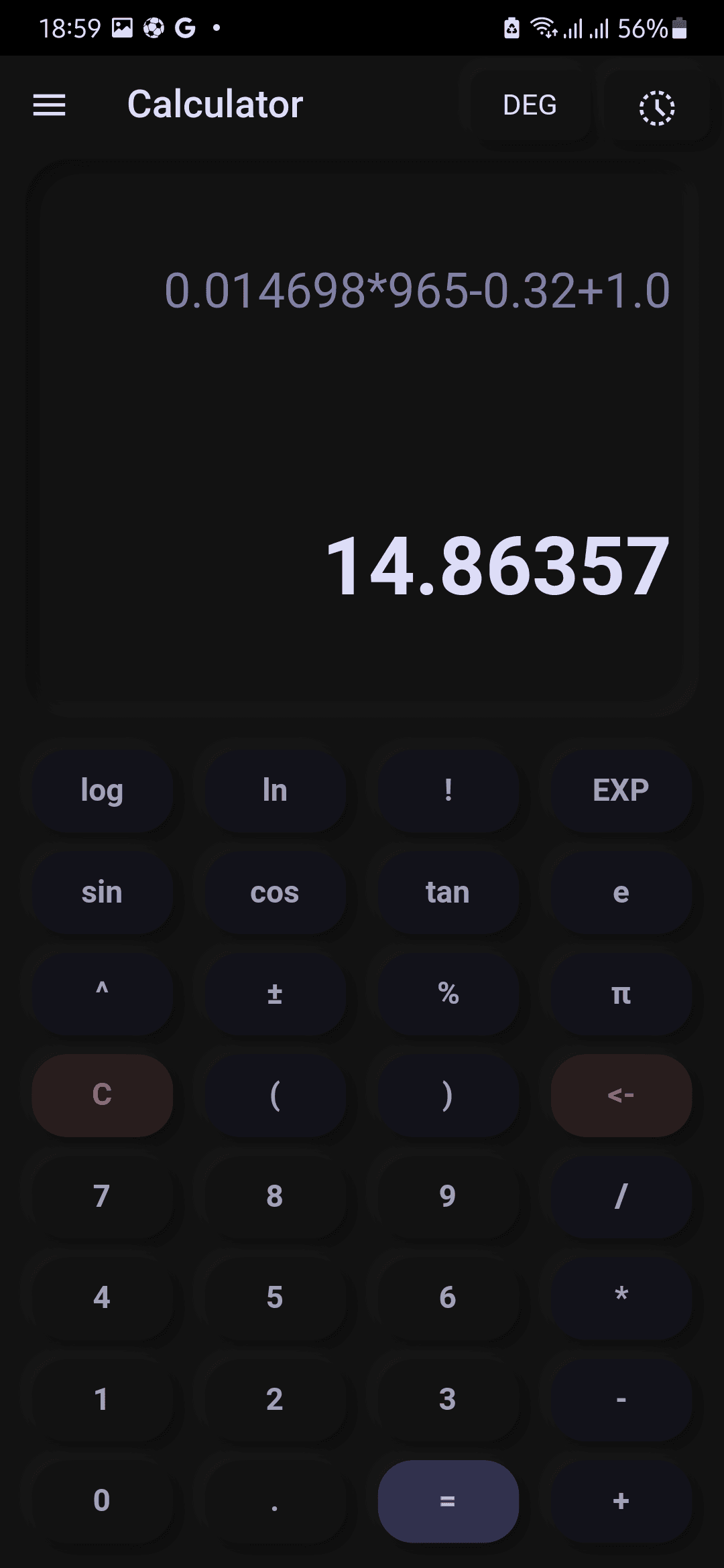 Скриншот 1 — Calculator