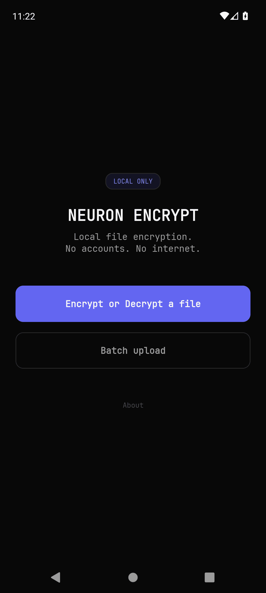 Скриншот 1 — Neuron Encrypt