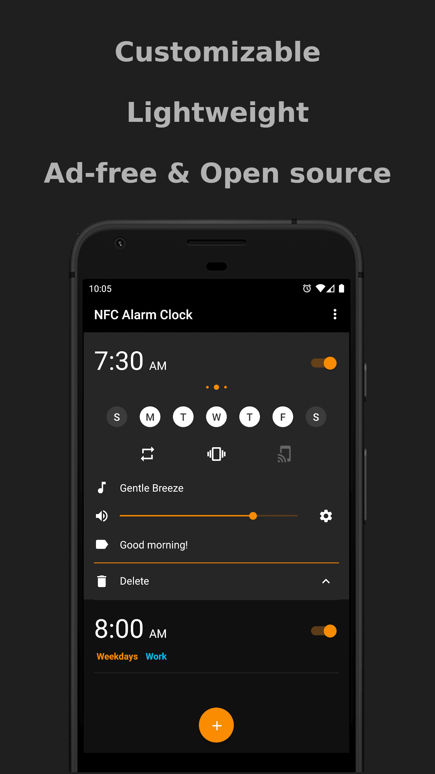 Скриншот 1 — NFC Alarm Clock