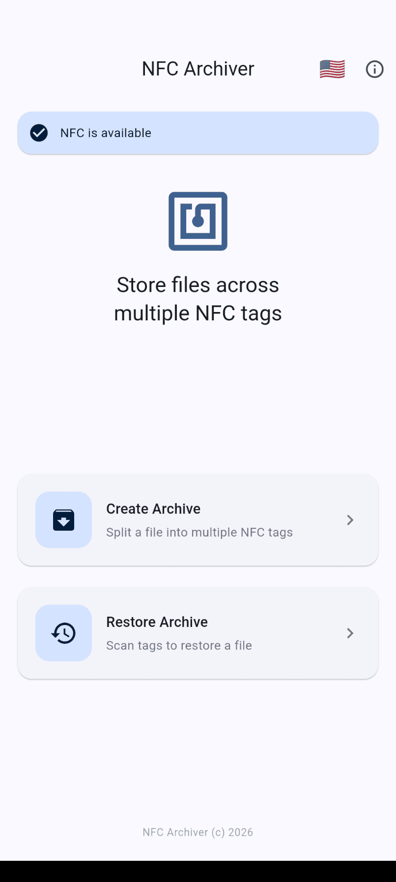 Скриншот 1 — NFC Архиватор
