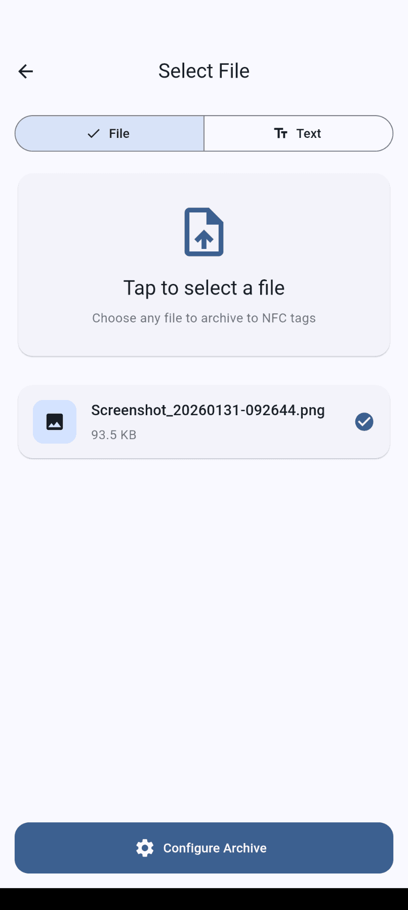 Скриншот 3 — NFC Архиватор