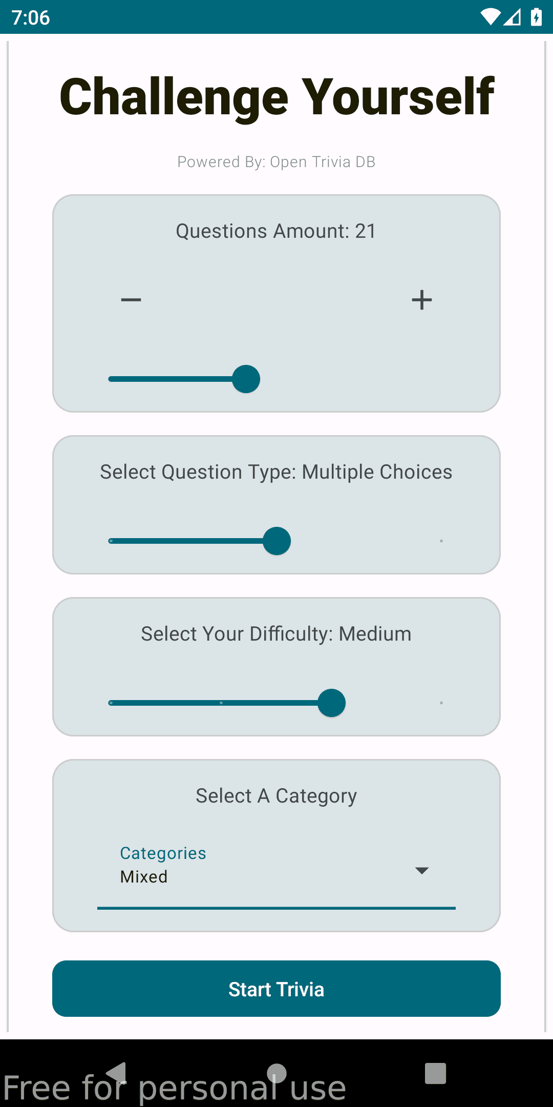 Скриншот 2 — Trivia App