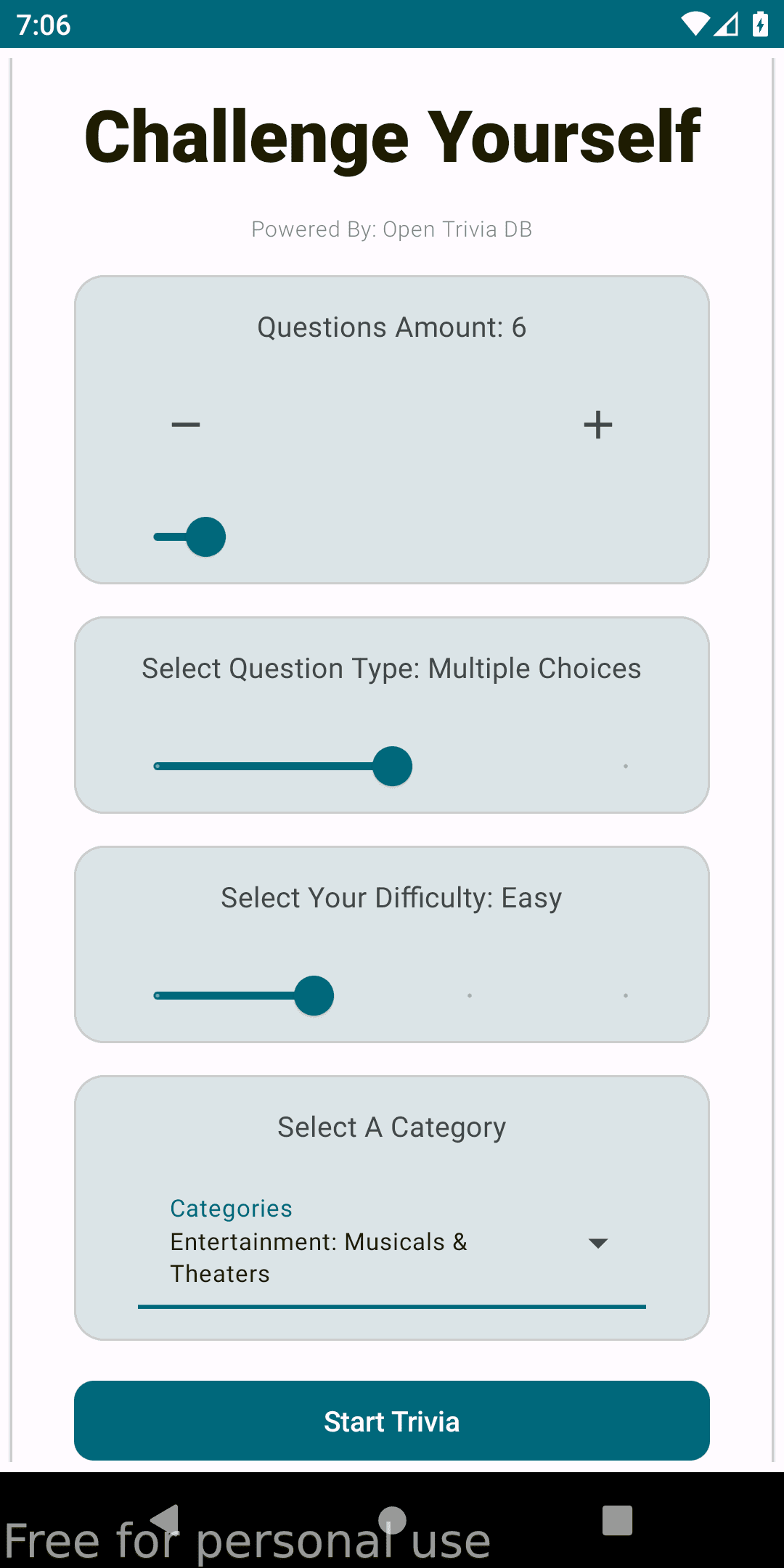 Скриншот 3 — Trivia App
