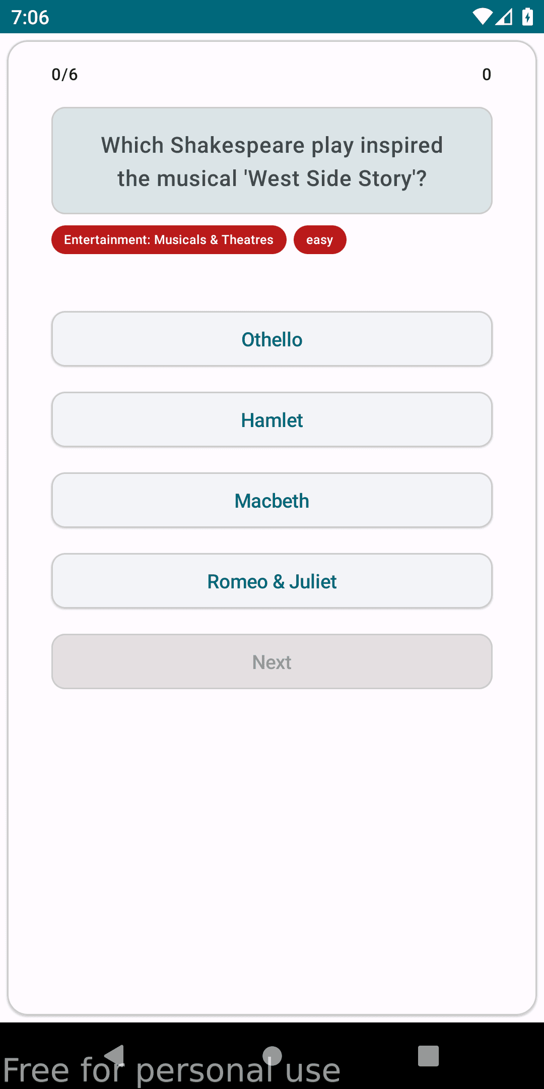 Скриншот 4 — Trivia App