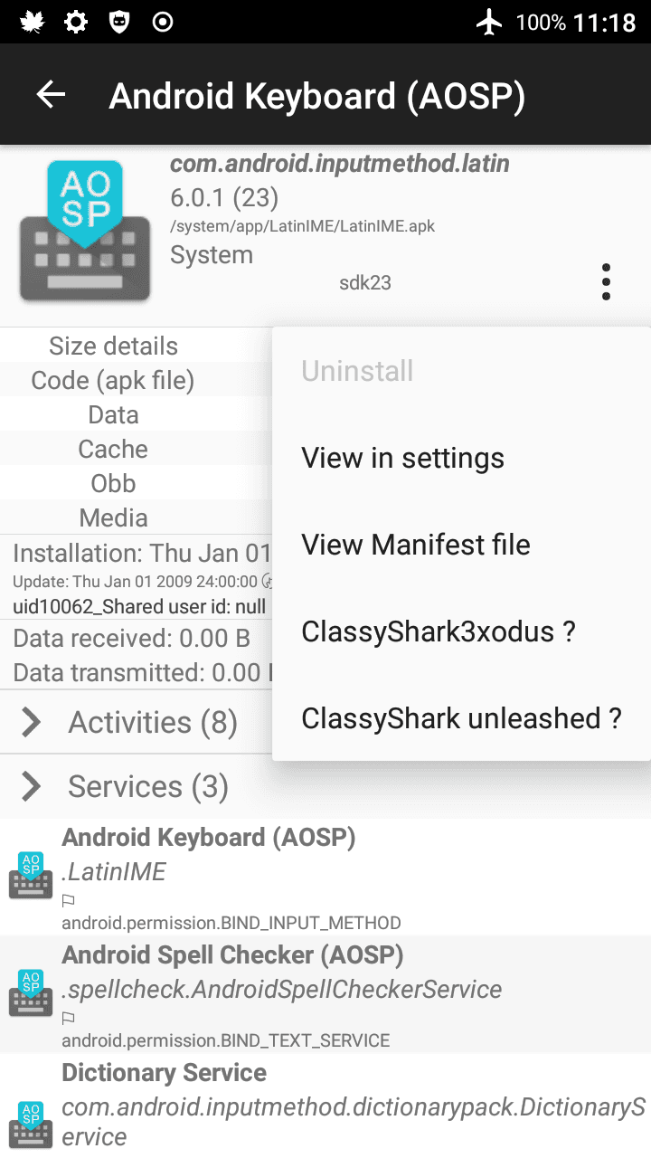 Скриншот 5 — ClassyShark3xodus - Scan apps for warnings